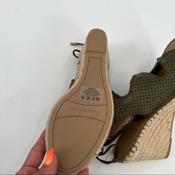 FRANCO Sarto Nash wedge leather lace up sandals size 6.5 - Picture 4 of 8